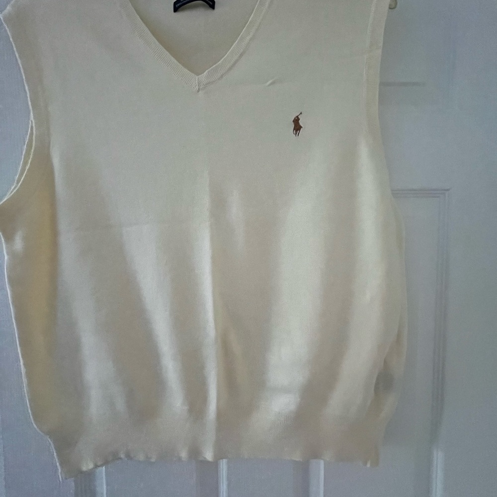 POLO by Ralph Lauren cotton vest, cream color, size XL